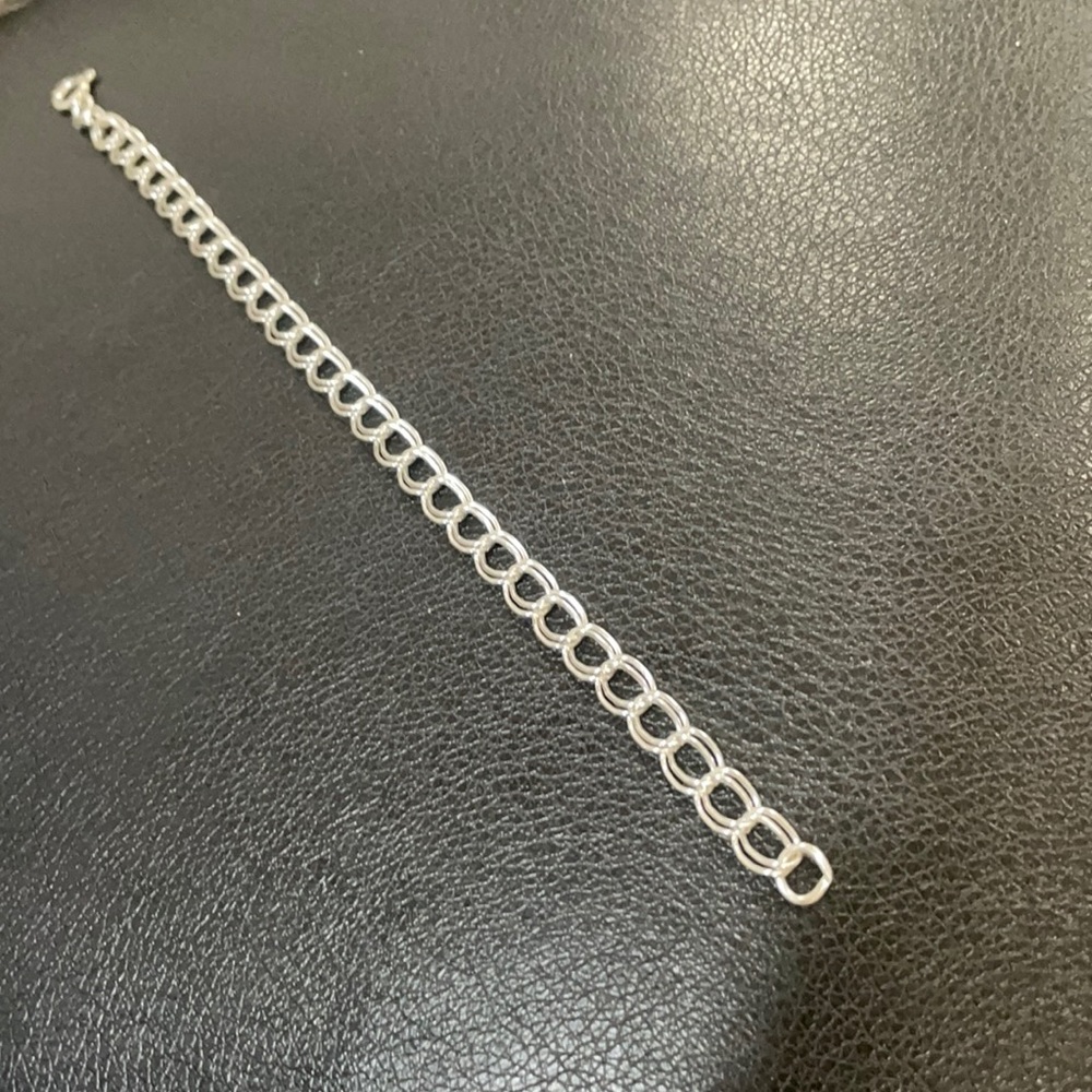 Sterling Charm Bracelet Real Solid Silver Fine Je… - image 1